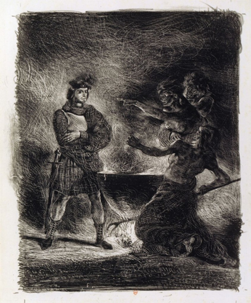 Litografía de Eugène Delacroix: 'Macbeth consultando a las brujas' (1825)